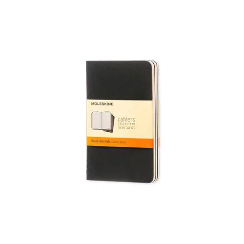 Moleskine Cahier Journal Pocket Black Ruled Quaderno a Righe 140 x 90 mm 64 Fogli Col. Nero Conf 3 Pz.