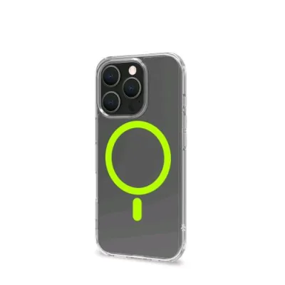 Celly Apple iPHONE 16 Pro Cover in Morbido Tpu Trasparente Magsafe Giallo