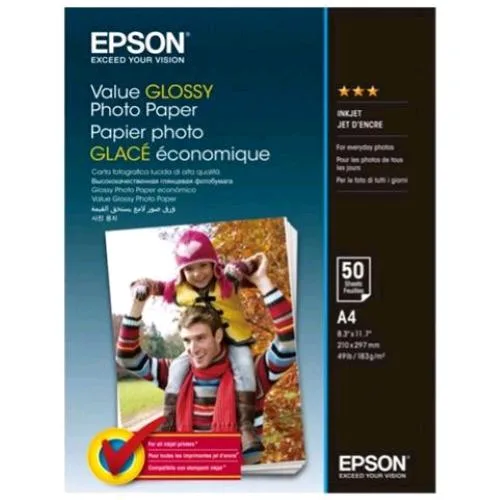 Epson Carta Fotografica Lucida Value Glossy 183 g 210X297 mm A4 Conf 50 Pz.