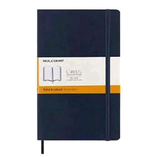 Moleskine Classic Notebook Taccuino Large 13X21 cm 192 Pagine a Righe Copertina Morbida con Elastico Blu