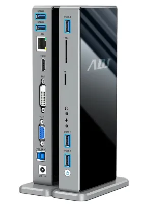 DOCKING STATION 15IN1 USB3.0 YORK HDMI+DVI+VGA+LAN+5*USB+SD/TF+3.5MM