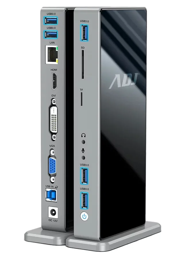DOCKING STATION 15IN1 USB3.0 YORK HDMI+DVI+VGA+LAN+5*USB+SD/TF+3.5MM