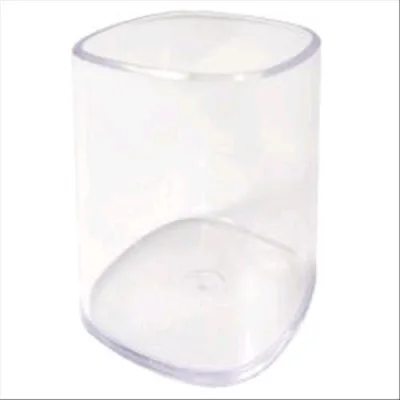 ARDA Pen Holder Portapenne Trasparente 6.5 x 6.5 H 9.5 cm