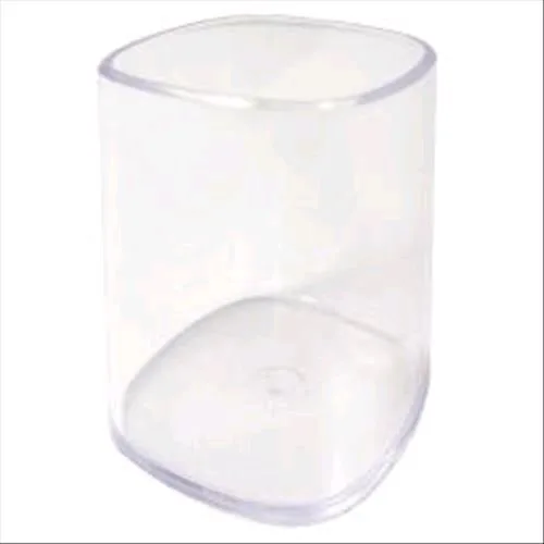 ARDA Pen Holder Portapenne Trasparente 6.5 x 6.5 H 9.5 cm