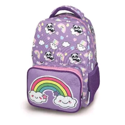 Lebez Zainetto Fantasy 29X22X10 cm 2 Scomparti in Poliestere Tasca Frontale e Tasche Laterali in Rete Fantasie Assortite
