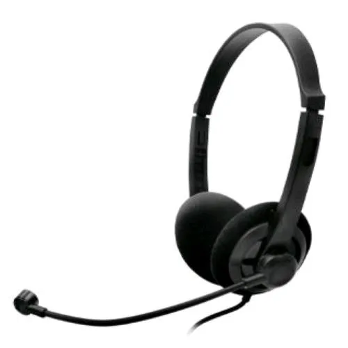 Atlantis P003-USB501 Cuffia Stereo con Microfono USB con Regolazione del Volume Sul Filo Cavo 1.80 m Nero