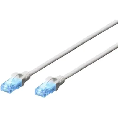 Digitus Cavo di Rete Patch Cord U/UTP Cat 5E Non Schermato 1.5 m Grigio