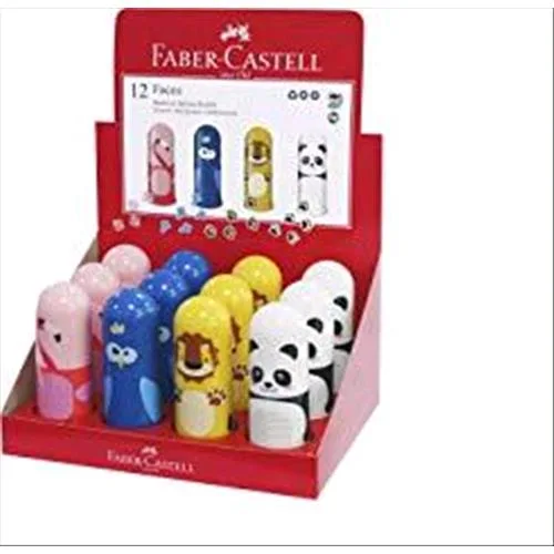 Faber Castell 583513 Gomma-Temperino Impronte Motivi Assortiti Conf. 12 pz