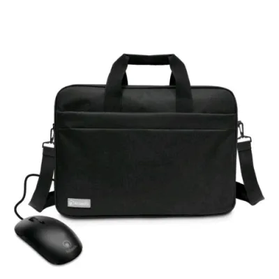 Atlantis P004-K265-16+M Kit Borsa per Notebook fino a 16" + Mouse Ottico USB 1.000-2.000 DPI Nero