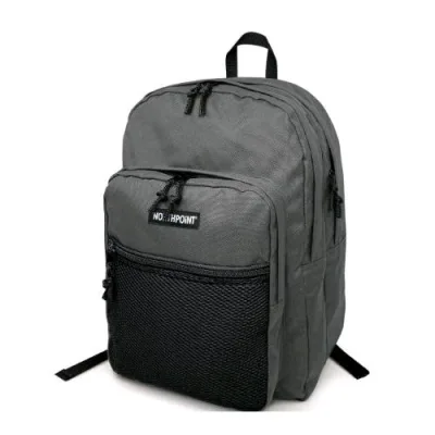 Lebez Zaino Northpoint Maxi 4 Scomparti con Pratiche Tasche Interne Porta Oggetti Spallacci Regolabili Imbottiti Tasca Frontale in Rete Grigio