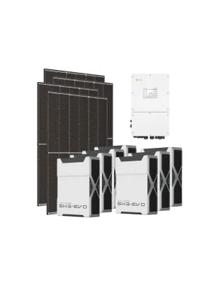 Kit fotovoltaico trifase 50050W inverter 50kW Solis litio 36.54kWh Weco EVO 5k3