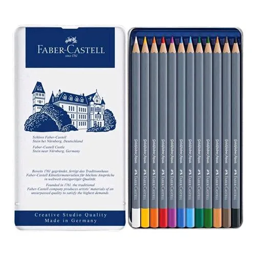 Faber Castell Aqua Matite Astuccio in Metallo Colori Assortiti 12 Pz.