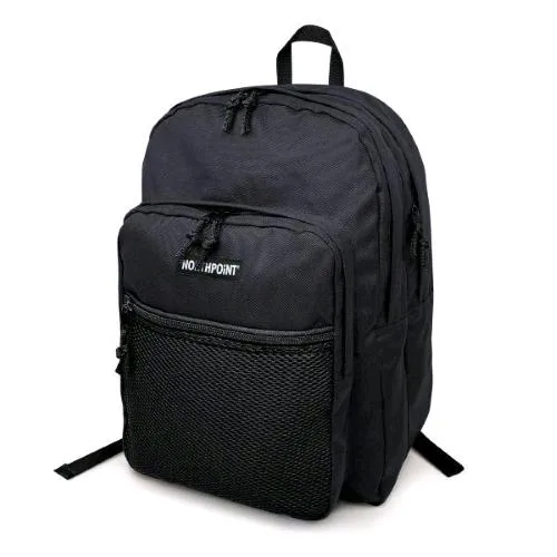 Lebez Zaino Northpoint Maxi 4 Scomparti con Pratiche Tasche Interne Porta Oggetti Spallacci Regolabili Imbottiti Tasca Frontale in Rete Nero