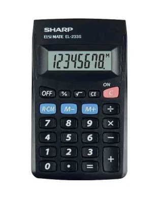 Sharp EL233SBBK Calcolatrice Tascabile 8 Cifre Nera