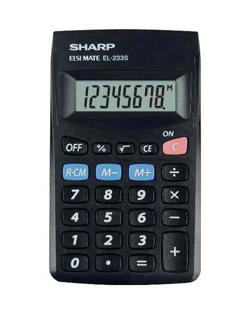 Sharp EL233SBBK Calcolatrice Tascabile 8 Cifre Nera