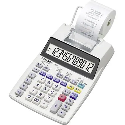 Sharp EL1750V Calcolatrice Scrivente da Tavolo Professionale Calcolo Automatico del Resto