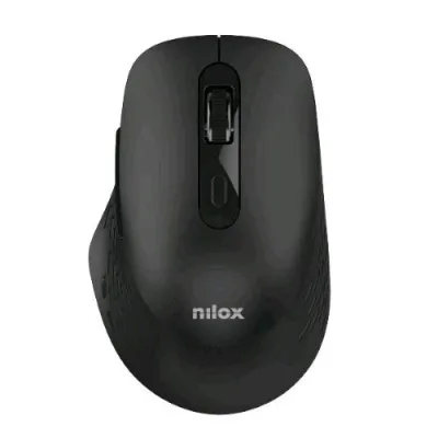 Nilox Mouse Ottico Egonomico Silenzioso Dual Wireless Bluetooth + Wireless 6 Pulsanti 1.600 DPI Nero