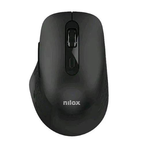 Nilox Mouse Ottico Egonomico Silenzioso Dual Wireless Bluetooth + Wireless 6 Pulsanti 1.600 DPI Nero