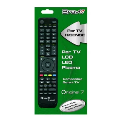 Bravo Original 6 Telecomando Compatibile per TV Hisense Fedele All'originale Non Necessita di Programmazione Nero