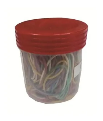 Artiglio Elastici in Gomma Barattolo da 100 g Misure e Colori Assortiti