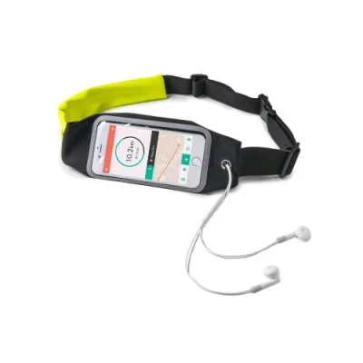 Celly Runbelt View Duo Cintura Elastica Regolabile Universale per Smartphone fino a 5'' Nero Giallo