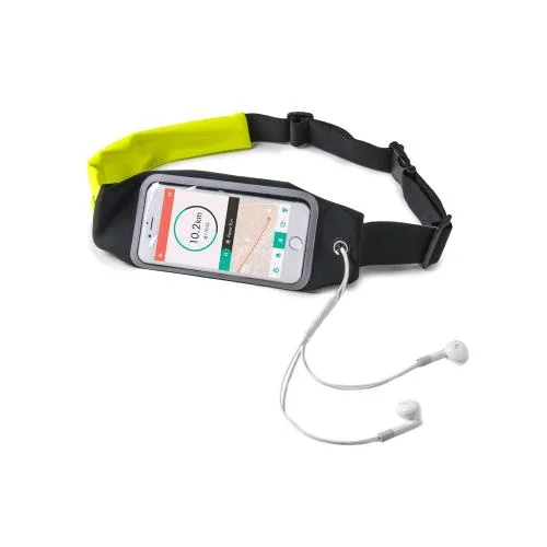 Celly Runbelt View Duo Cintura Elastica Regolabile Universale per Smartphone fino a 5'' Nero Giallo