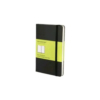 Moleskine Taccuino Pocket Rigido Nessuna Rigatura Cucitura Dorso Filo Refe Copertina in Poliuretano e Cartone Colore Nero 192 Fogli Conf 1 Pz.