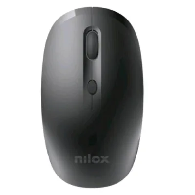 Nilox Mouse Ottico Ricarcabile Wireless 4 Pulsanti 3.200 DPI Nano Ricevitore USB-C Nero