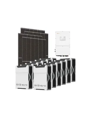 Kit fotovoltaico trifase 50050W inverter 50kW Solis litio 62.64kWh Weco EVO 5k3