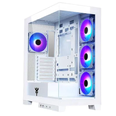 ITEK Showbui 45W Case Gaming ATX Tower 3+1 Ventole Installate 120mm Illuminazione LED RGB Pannello in Vetro Temperato White