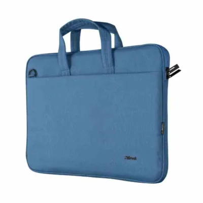 Trust Bologna Borsa per Notebook da 16" in Poliestere 2 Scomparti con Tracolla Blu Titanio