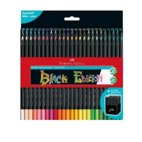 Faber Castell Black Edition Pastelli Mina 0.7 mm Colori Assortiti Conf 50 Pz.