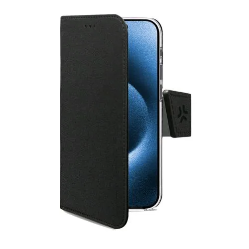 Celly Apple iPHONE 16 Pro Custodia a Portafoglio in Similpelle Black