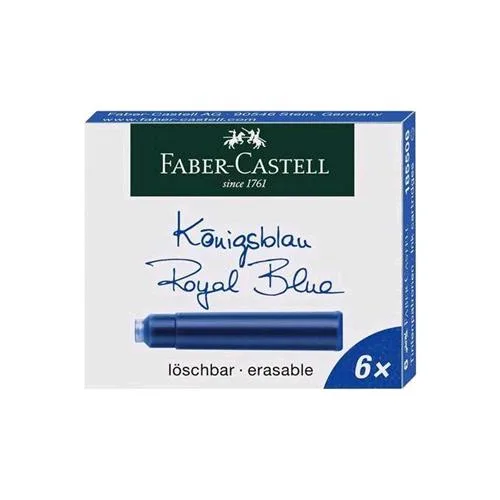 Faber Castell Cartucce Blu per Penna Stilografica Conf 6 Pz.
