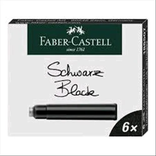 Faber Castell Cartucce Nero per Penna Stilografica Conf 6 Pz.