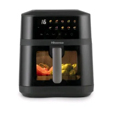 Hisense HAF1800DCD Friggitrice Aria 6,3 l 1.800 W Display a Colori Vetro Frontale 10 Programmi fino a 200 Gradi Nero