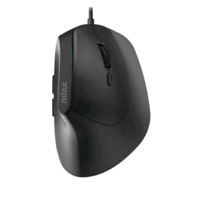 Nilox Mouse Ottico Verticale USB 6 Pulsanti 3600 DPI Regolabili Cavo 1.6 m Nero