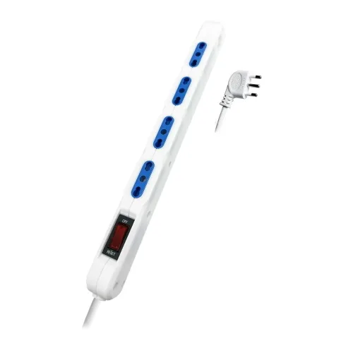 Atlantis Land Atlantis P011-SL2201-W Multipresa 4 Posti (4 ITA-Bipasso 10/16A) con Interruttore Super Slim Spina 10A a 90 Gradi Bianco