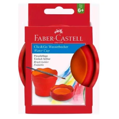 Faber Castell Click&Go Scodellino Lava Pennelli Rosso