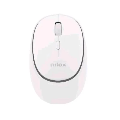 Nilox Mouse Ottico Verticale Wireless Ricaricabile Dual Bluetooth 5.2 + RF 2.4GHz 4 Pulsanti 2 dei Quali Silenziosi 1.6000 DPI Regolabili Ricaricabile Tramite Porta USB-C Cavo Incluso Bianco