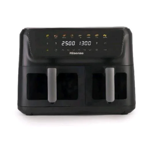 Hisense HAF2700 Friggitrice Ad Aria 11 l 2700W Doppio Cestello 8 Programmi Controllo Touch Nero