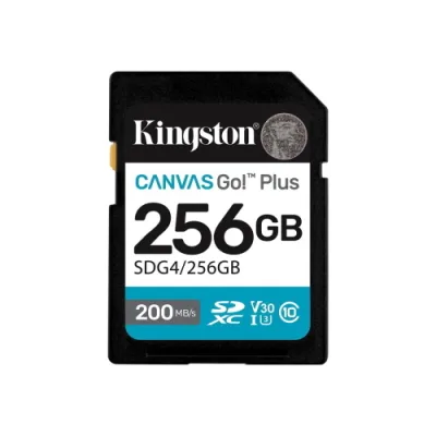 Kingston CANVAS GO! PLUS 256GB SDXC Video Class V30 / UHS-I U3 / Class10 UHS-I