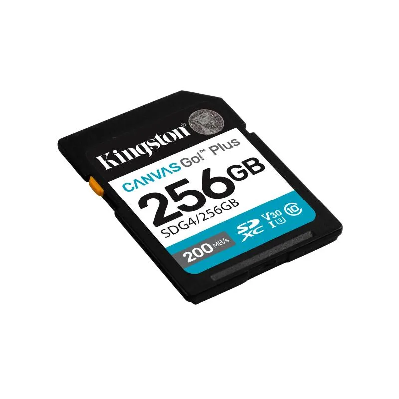 Kingston CANVAS GO! PLUS 256GB SDXC Video Class V30 / UHS-I U3 / Class10 UHS-I