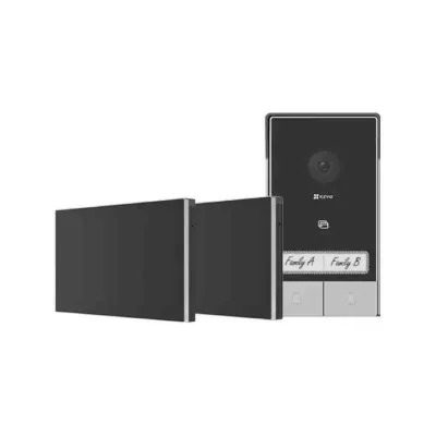 Ezviz HP7 2 FAMILY KIT VIDEOCITOFONO BIFAMILIARE 2K 2 FILI CON 2 MONITOR TOUCH 7" (apre 1 serratura e 1 porta automatica)