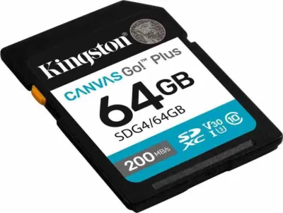 Kingston Canvas Go Plus GEN4 64GB SDXC 200MB/S C10 Uhs-I U3 V30