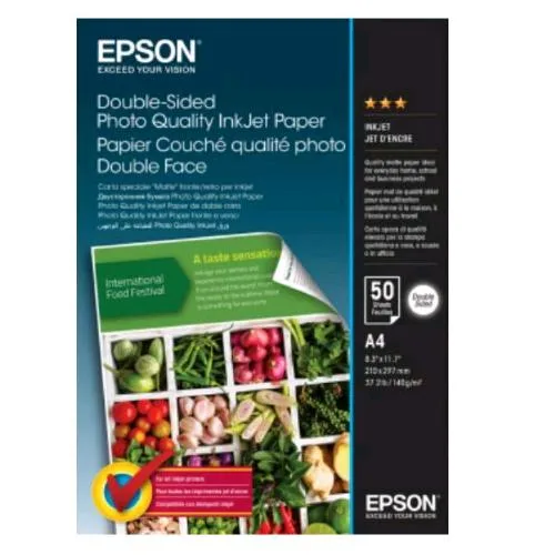 Epson Double Sided Carta Fotografica Lucida 219X297 mm 140g 50 Fogli Bianco
