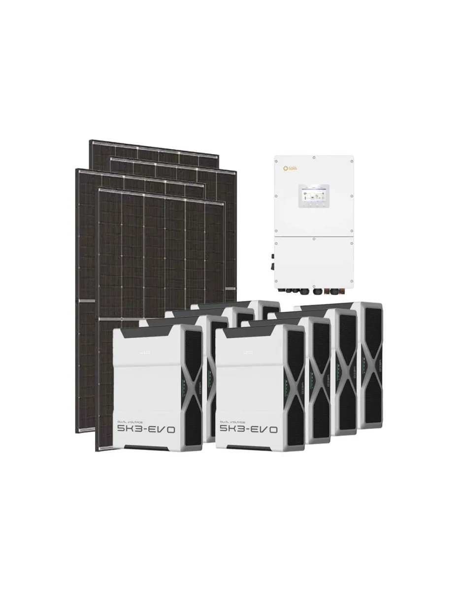 Kit fotovoltaico trifase 60060W inverter 60kW Solis litio 41.76kWh Weco EVO 5k3