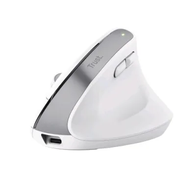 Trust Bayo+ Ergonomic Mouse Ottico Vericale Mano Destra Wireless RF + Bluetooth 2.400 DPI Bianco