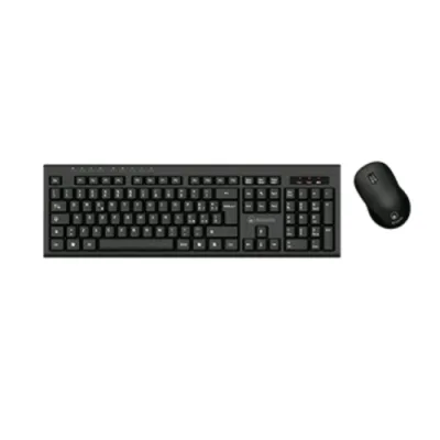Atlantis P013-AX280G+M Kit Tastiera Wireless + Mouse Ottico Wireless 3 Pulsanti Ricevitore USB Nano Size Nero