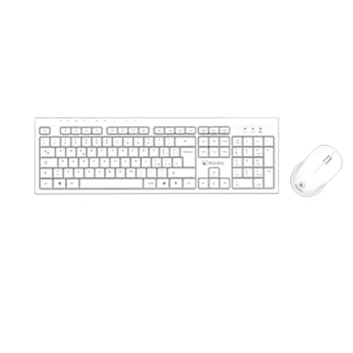 Atlantis Land Atlantis P013-AX280GW+M Kit Tastiera Wireless + Mouse Ottico Wireless 3 Pulsanti Ricevitore USB Nano Size Bianco